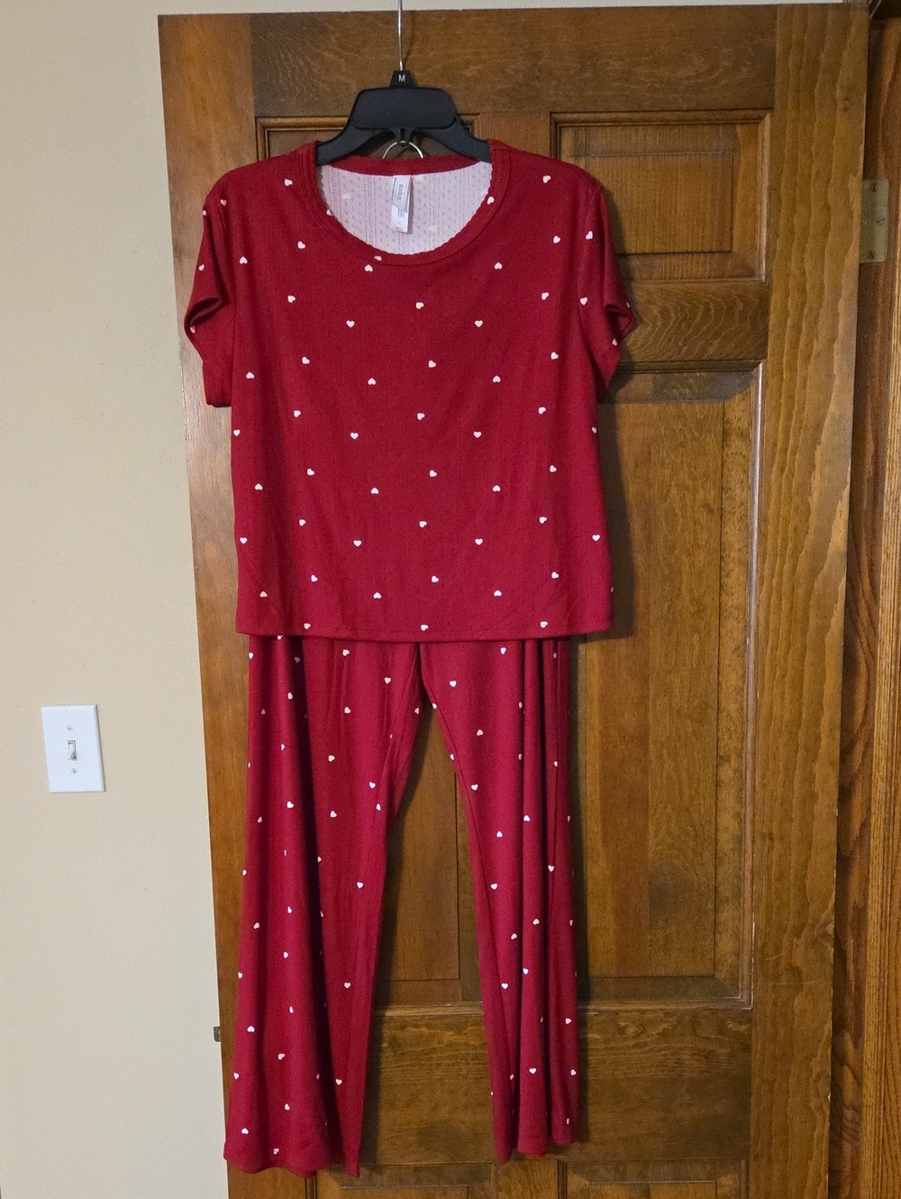Auden Red Short-Sleeve Heart Pajama Set-NWT